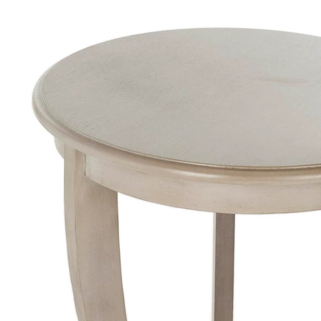 The Pedestal Side Table in vintage grey finished pine is the perfect accent for any room in need of a feminine touch. With...