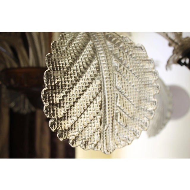 1950's Large Italian Mid Century Modern Murano Barovier & Toso Art Glass Floral Form Chandelier For Sale - Image 11 of 12