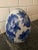 Vintage Blue and White Porcelain Decorative Egg
