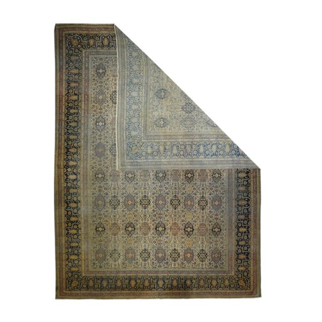 Late 19th Century Antique Kashan Rug 10'3'' x 13'6'' For Sale - Image 4 of 11