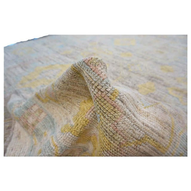 21st Century Turkish Oushak Wool 9x12 Slate, Yellow & Blue Handmade Area Rug #1144098 For Sale - Image 10 of 10
