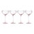 Malden 4-Piece Set Optic Cocktail Glasses, Pink For Sale