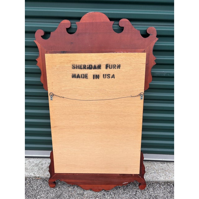 Vintage Large Chippendale Double Bevel Glass Wall Mirror For Sale - Image 9 of 9