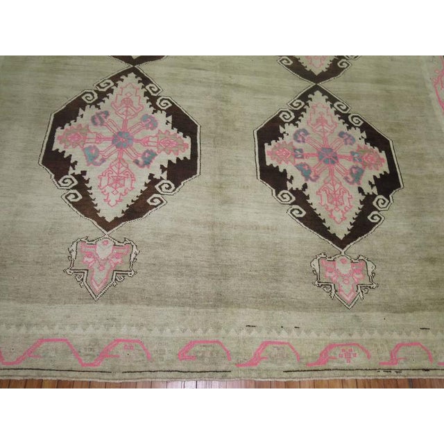 Early 20th Century Zabihi Collection Square Vintage Turkish Kars Rug - 9'3" x 10' For Sale - Image 5 of 8