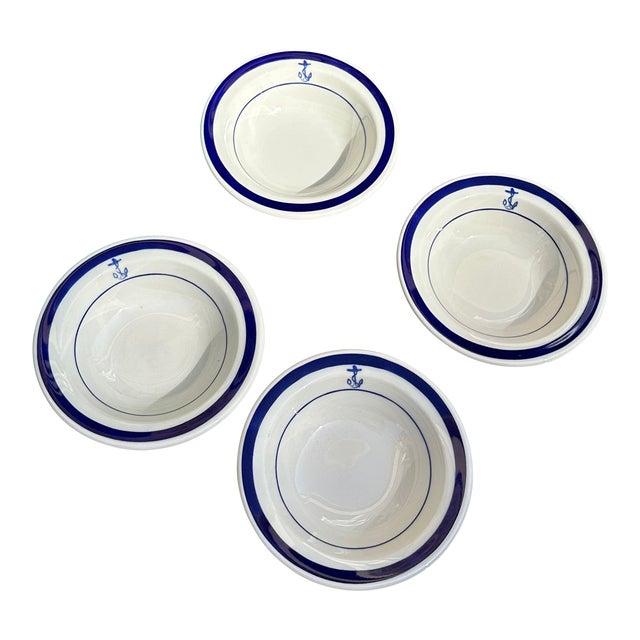 1970s Homer Laughlin China Nautical Collection of Ceramic Petite Dishes - Set of 4 For Sale