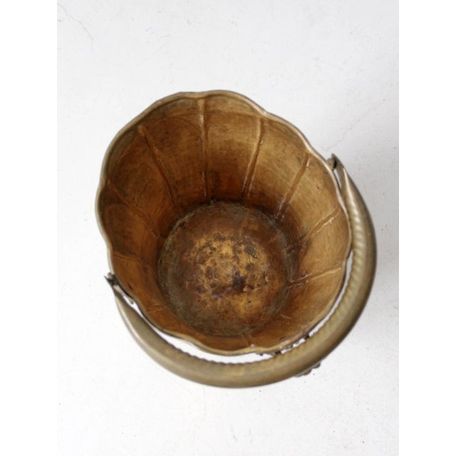 Antique Brass Ash Bucket Coal Scuttle For Sale - Image 4 of 12
