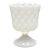 Vintage e.o. Brody Co. Milk Glass Diamond Pattern Pedestal Planter Vase For Sale