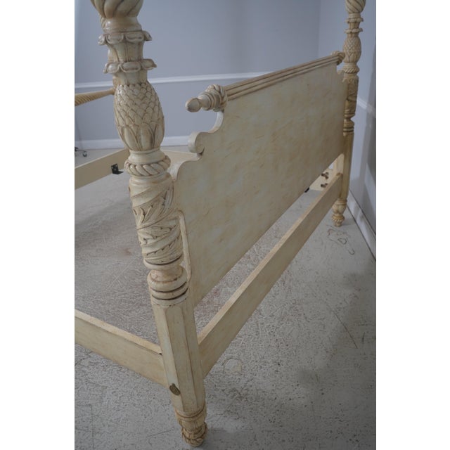 Spiral Twist King Size Painted 4 Post Bed For Sale - Image 15 of 18