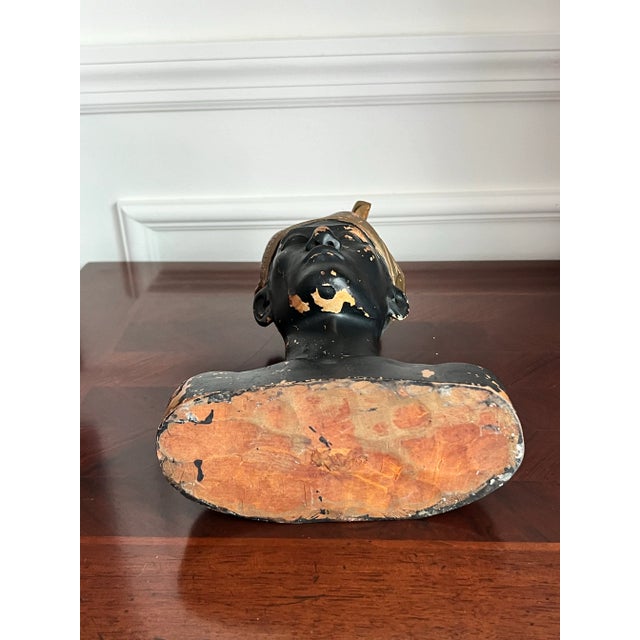 Antique and Rare Indonesian Klungkung Warrior Bust – Balinese Carved Wood Statuette Figurine For Sale - Image 9 of 9