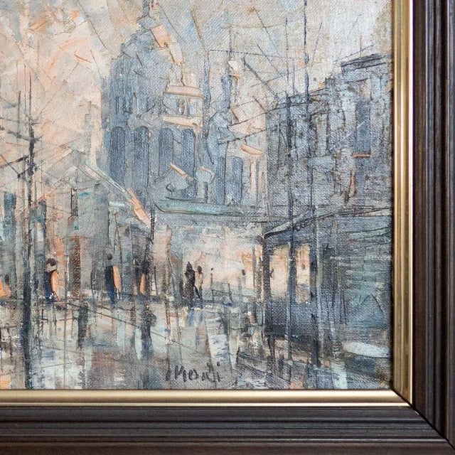 Modern Parisian Street Scene with Sacré-Cœur, 20th Century, Oil Painting, Framed For Sale - Image 3 of 6