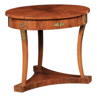 Early 20th Century French Empire Oval Accent Table For Sale
