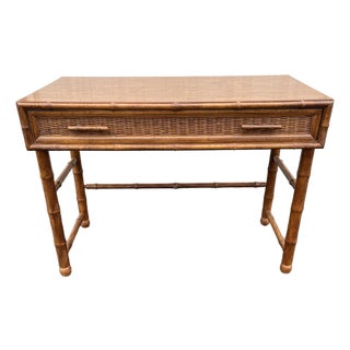 1970s American of Martinsville Faux Bamboo Writing Desk For Sale