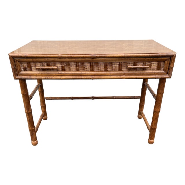 1970s American of Martinsville Faux Bamboo Writing Desk For Sale