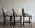 American Two-Tone Linen and Stripe Bar Stools With Brass Footrails by Wesley Hall, Set of 3 For Sale - Image 3 of 6