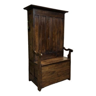 19th Century Breton Oak and Chestnut Entryway Cabinet For Sale