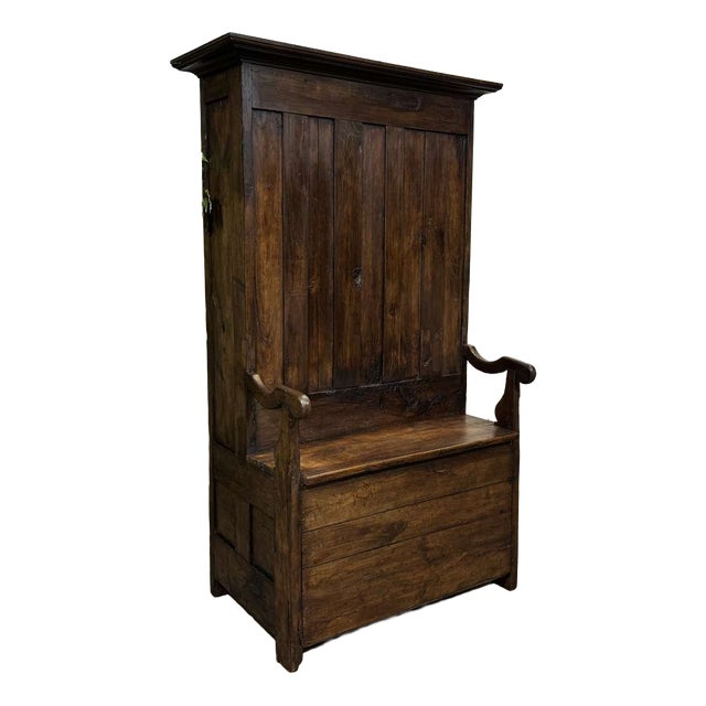 19th Century Breton Oak and Chestnut Entryway Cabinet For Sale