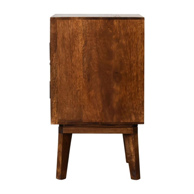 Wood Patterned Door Nightstand With Hidden Storage For Sale - Image 7 of 8