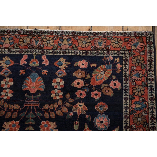 Navy Blue Antique Mohajeran Sarouk Rug - 3'5" x 4'10" For Sale - Image 8 of 10