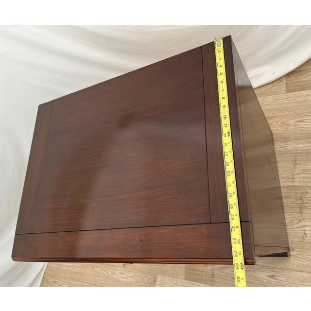 Lateral File Cabinet, Two Locking Drawers Keys, Desk Height Banded Mahogany 1a For Sale - Image 10 of 11