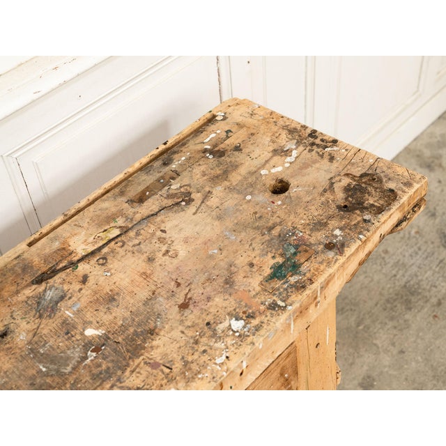 Small Vintage Workbench with Drawer, 1920 For Sale - Image 11 of 18