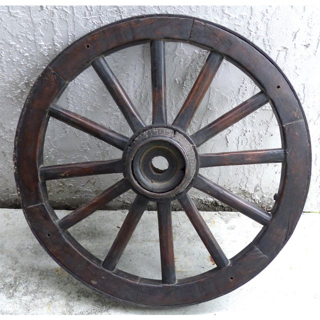 Antique Forged Steel Wagon Wheel | Chairish