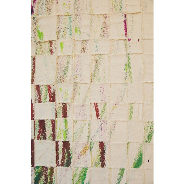 "Imprints / Green Pink Blue Yellow Brown" Large Abstract Oil Painting by Simon Findlay For Sale - Image 16 of 18