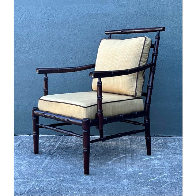 Black Vintage Vanguard Carved Bamboo Lounge Chair For Sale - Image 8 of 12