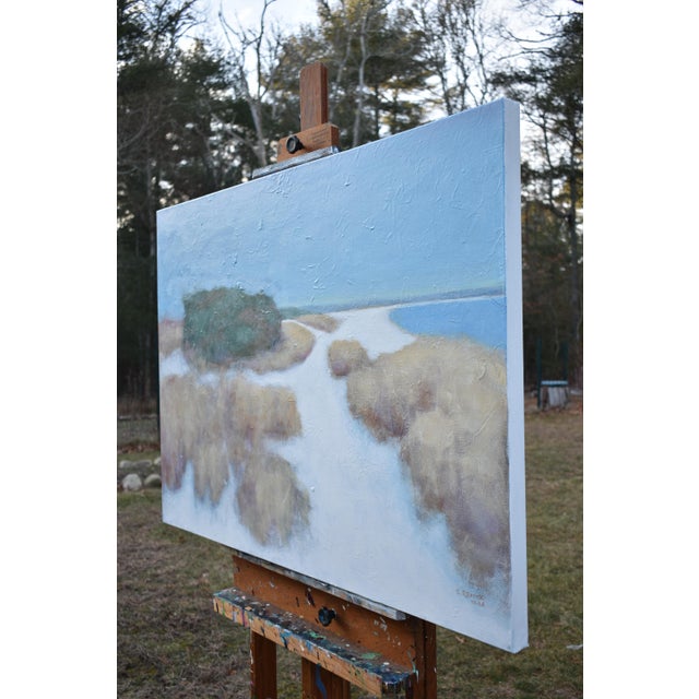 Blue Winter at the Coast, Contemporary Acrylc Landscape Painting by Stephen Remick For Sale - Image 8 of 10