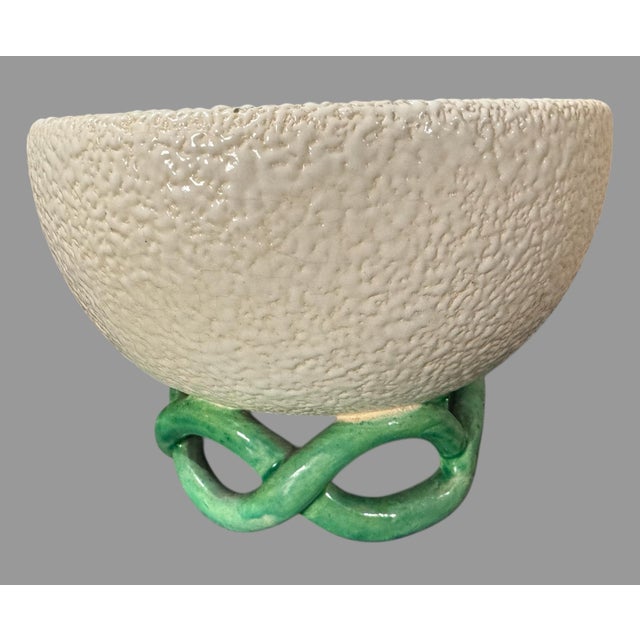 Mid 20th Century Vintage Jp Sevres France Mid Century Modern Art Pottery Footed Bowl For Sale - Image 5 of 5