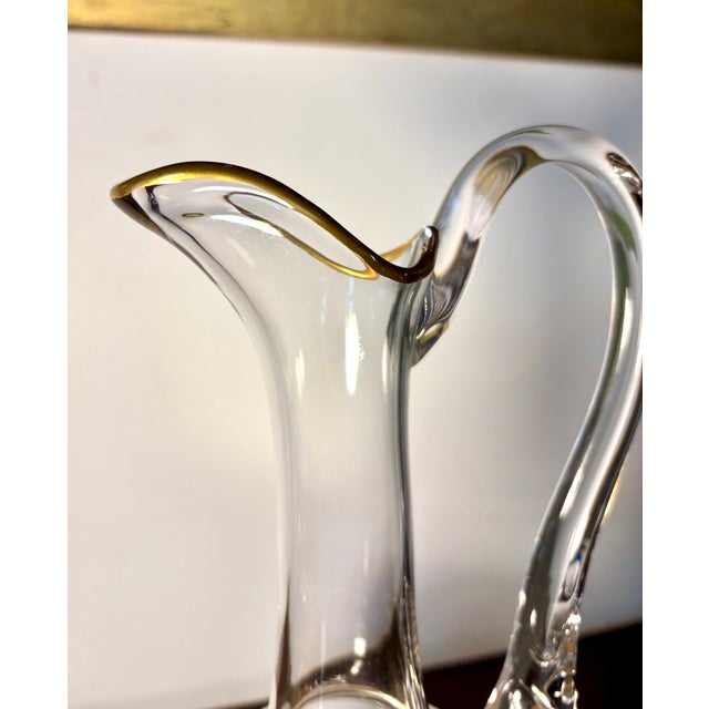 Gold Vintage French Crystal Pitcher from Sèvres, 2010s For Sale - Image 8 of 15
