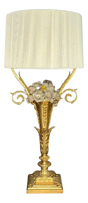 1900s Gilt Bronze Baccarat Louis XVI Style Lamp