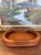 Vintage Mid-Century Modern Oval Wood Tray With Laminated Joinery and Raised Base. For Sale - Image 9 of 10