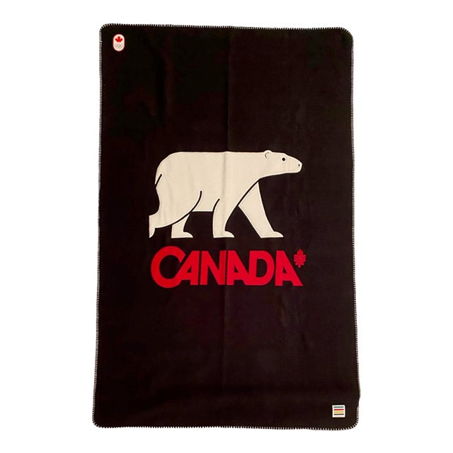 Hudson's Bay Canada 2014 Olympics Committee Polar Bear Navy Blue Blanket For Sale