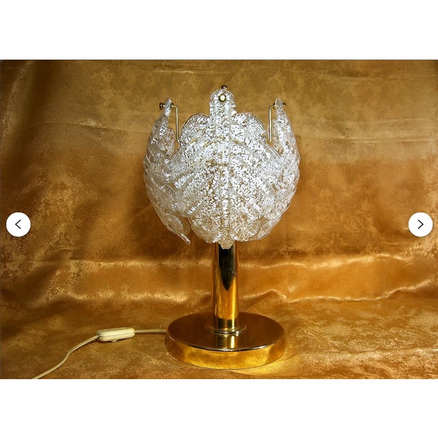 A fantastic and rare accent lamp, designed in Murano Extremely limited "Angel Wings" edition, made of polished brass,...
