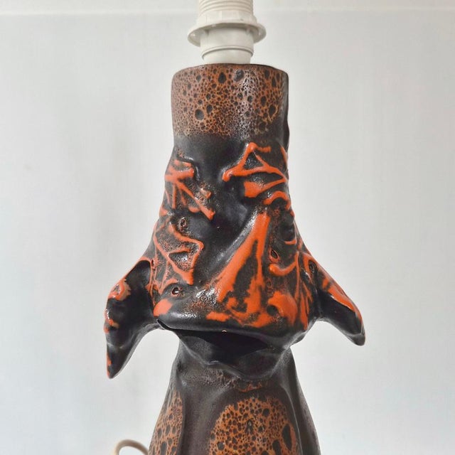 Vintage Ceramic Lamp with Double Ignition, West Germany, 1970 For Sale - Image 4 of 17