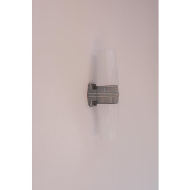 Large Mid-Century Modern Pale Grey Bathroom Sconce by Sigvard Bernadotte For Sale - Image 9 of 18