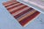 Mid-Century Modern Striped Design Burgundy Turkish Vintage Wool Rug Anatolian Handwoven Ethnic Floor Rug 4x9ft Size: 4 x...