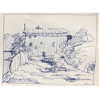 1960s Norman Kent Miniature Drawing of a Mill For Sale
