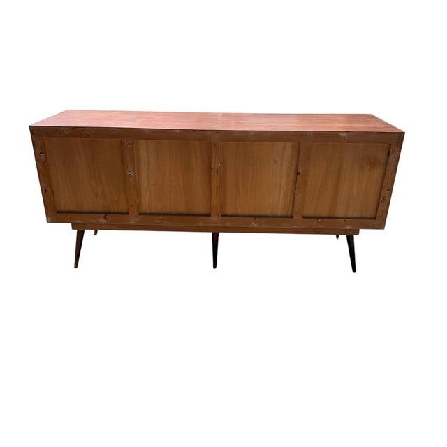 Vintage Italian Wooden Chest of Drawers with Brass Handles, 1950s For Sale - Image 4 of 9