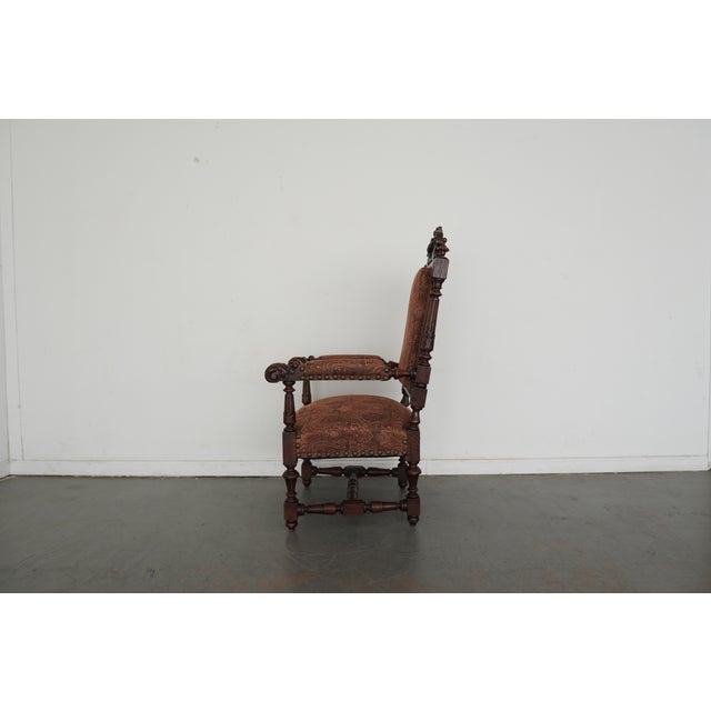 Vintage Spanish Revival Carved Wood Armchairs (Set of 2) For Sale - Image 10 of 17