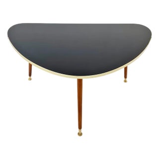 Mid-Century German Tripod Glass & Brass Coffee Table from Else, 1950s For Sale