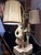 Antique L & F Moreau Figural Double-Light Lamp Collection Francaise - French Renaissance Style With Original Shades Lamp. Foundry Mark. For Sale - Image 9 of 18