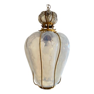 Mid-Century Murano Glass Pendant Lamp attributed to Barovier & Toso, Italy, 1960s For Sale