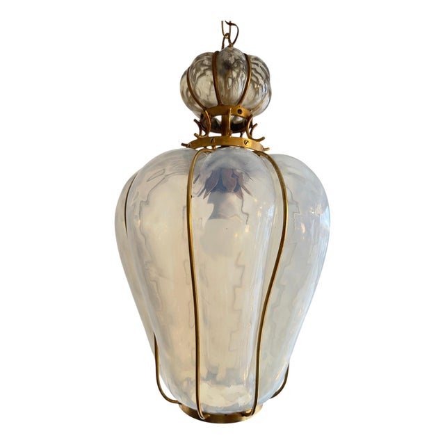 Mid-Century Murano Glass Pendant Lamp attributed to Barovier & Toso, Italy, 1960s For Sale