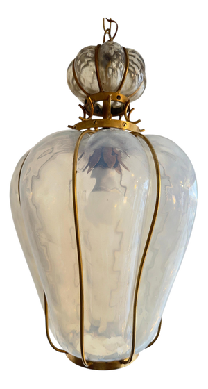 Mid-Century Murano Glass Pendant Lamp attributed to Barovier & Toso, Italy, 1960s