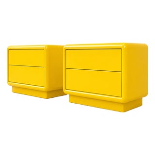 Post Modern Nightstands. Canary Yellow - Pair For Sale