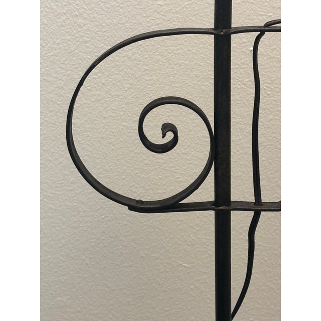 Antique Early 20th Century American Wrought Iron Bridge Arm Floor Lamp For Sale - Image 11 of 18
