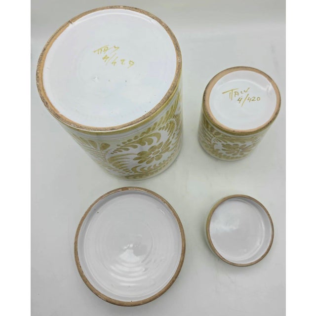 1970s Italian Majolica Canisters, Set of 2 For Sale - Image 12 of 13