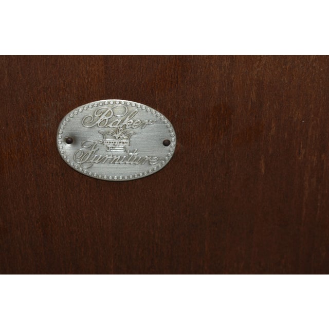 Late 20th Century Baker Furniture Walnut Large Tea Table With Angular Cabriole Legs and Dished Top For Sale - Image 9 of 11