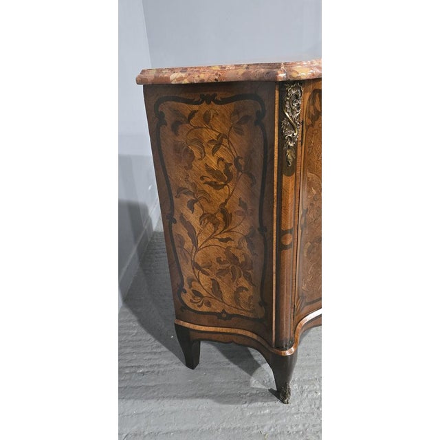 Late 19th Century French Louis XV Marquetry Cabinet, 1880 For Sale - Image 5 of 17